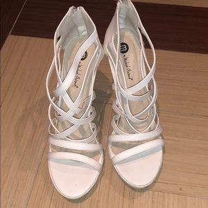 White strappy heels